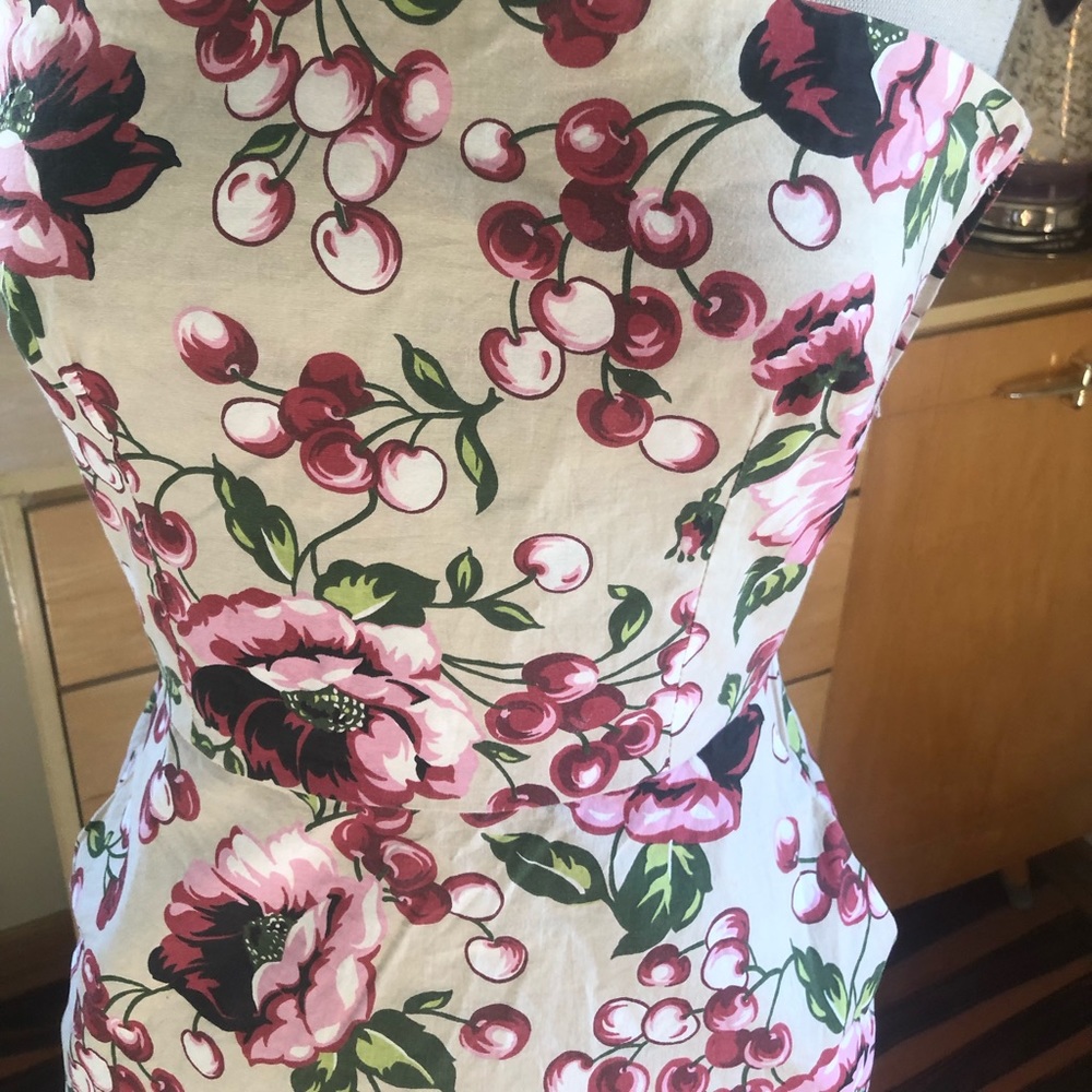 -SOLD- Retro Dress Floral Cherry PinUp Rockabilly - Picture 4 of 8